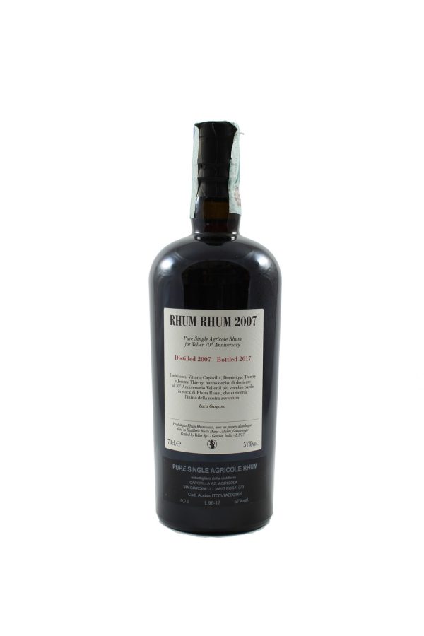 RHUM RHUM 2007 CAPOVILLA 70 ANNIVERSARY 70cl 57% – Image 2